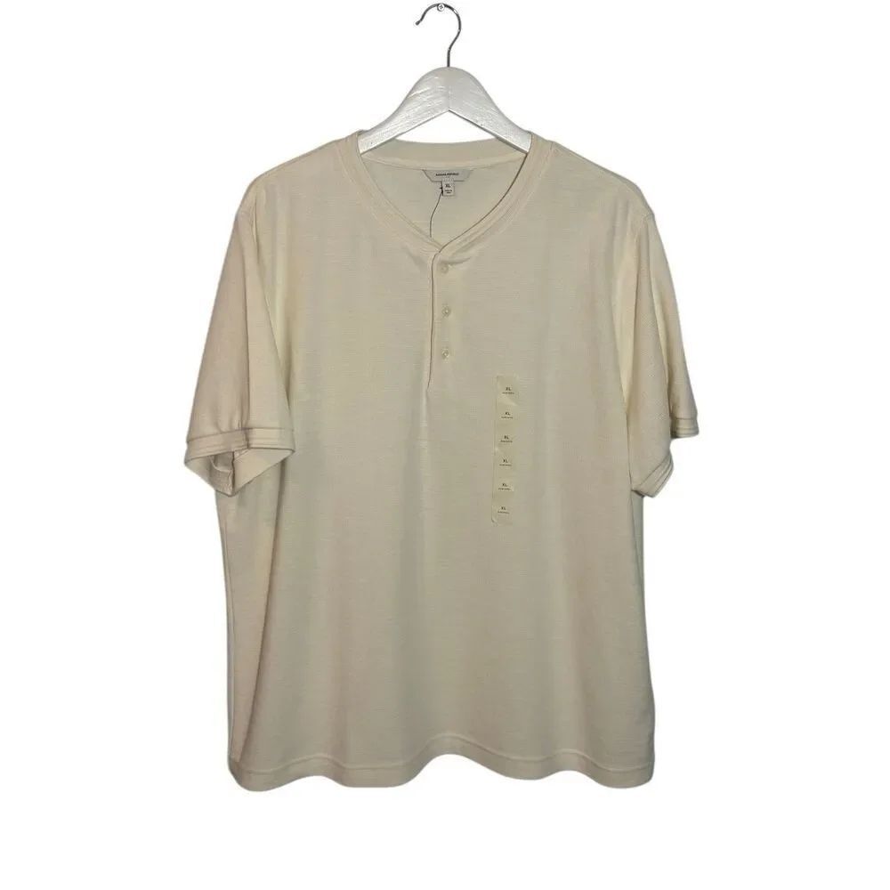 NWT Banana Republic cream colored 100% cotton Henley shirt - XL